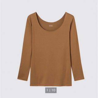 ユニクロ(UNIQLO)の新品 ユニクロ ヒートテックUネックT（八分袖）(Tシャツ(長袖/七分))