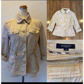 バーバリー(BURBERRY)のBURBERRY バーバリー　サファリ風ジャケット　シャツブルゾン　ベージュ38(ブルゾン)