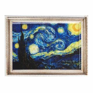 新品未使用　ミニチュア　名画　ドールハウス　インテリア　星月夜　ゴッホ(絵画/タペストリー)