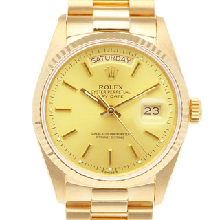 ロレックス(ROLEX)のロレックス デイデイト オイスターパーペチュアル 腕時計 時計 18金 K18イエローゴールド 18038 自動巻き メンズ 1年保証 ROLEX  中古(腕時計(アナログ))