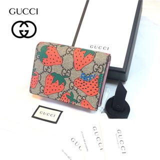 グッチ(Gucci)のGUCCI グッチ　コンパクトウォレット GGスプリーム ストロベリー(財布)