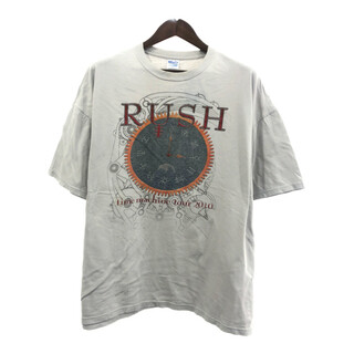 RUSH ラッシュ 2010 ツアー 半袖Ｔシャツ 大きいサイズ バンドT ホワイト (メンズ 2XL) 中古 古着 Q6133(Tシャツ/カットソー(半袖/袖なし))