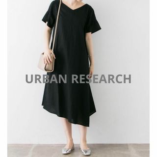 アーバンリサーチ(URBAN RESEARCH)の【極美品】URBAN RESEARCH リネン混Vネックワンピース(ロングワンピース/マキシワンピース)