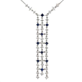 MIKIMOTO - ミキモト サファイア ダイヤ ネックレス K18WG 新品仕上げ済み♪