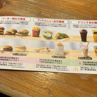 マクドナルド　株主優待券　1セット（1シート）