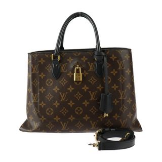 LOUIS VUITTON - LOUIS VUITTON ルイ ヴィトン モノグラム フラワー トート ハンドバッグ M43550 PVC レザー  ブラウン ブラック ゴールド金具 2WAY ショルダーバッグ ビトン カデナ 【本物保証】