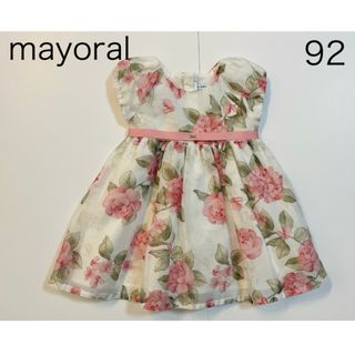 マヨラル(MAYORAL)のmayoral オーガンジーワンピース　花柄　マヨラル(ワンピース)