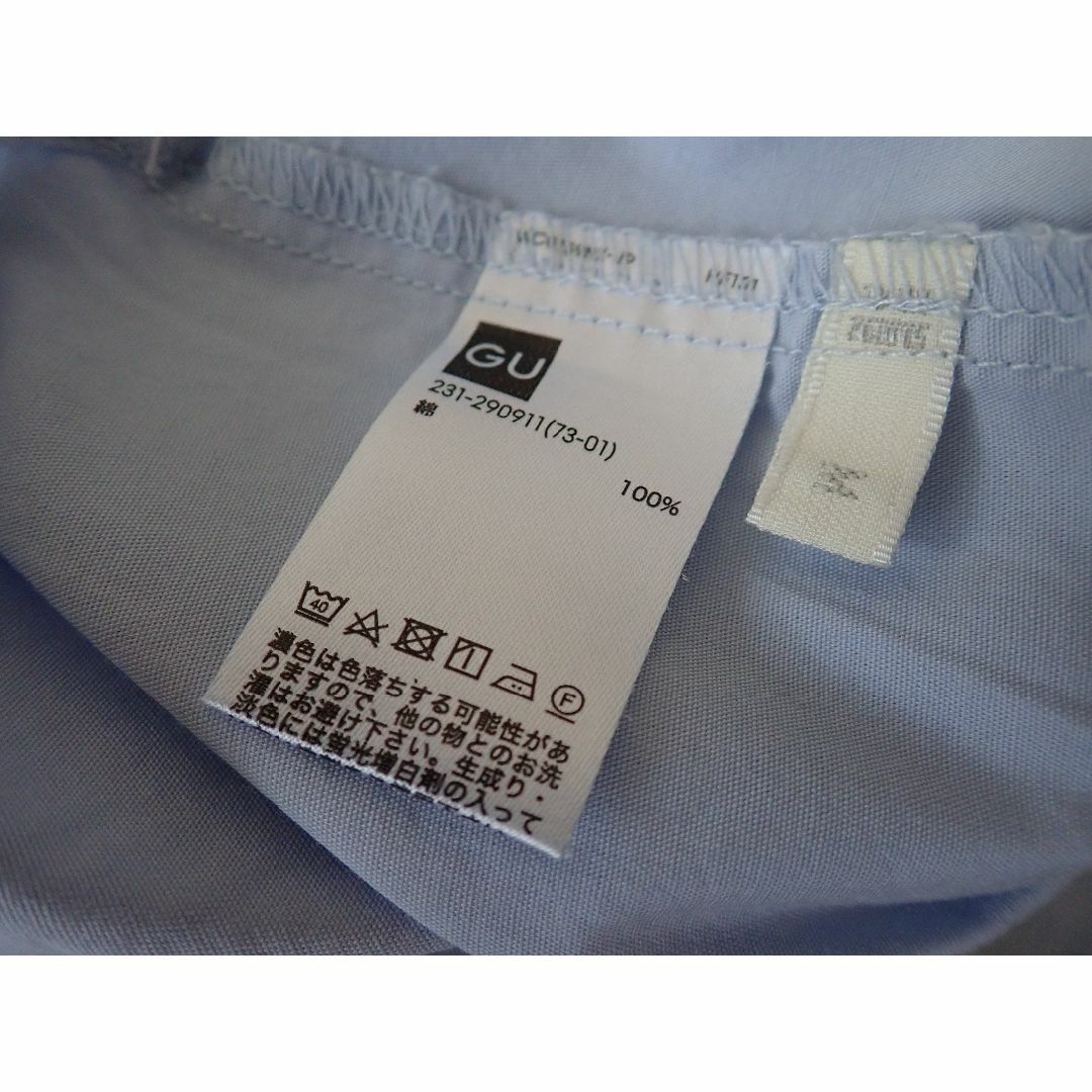 GU(ジーユー)のGU　ジーユー　ブラウス　Mサイズ　水色　スカイブルー　美品 レディースのトップス(シャツ/ブラウス(長袖/七分))の商品写真