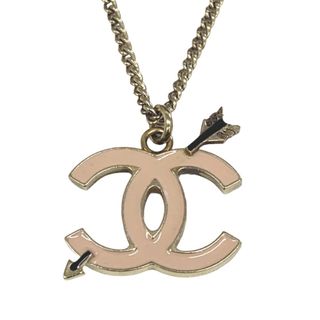 CHANEL - [USED/中古]CHANEL シャネル ネックレス・チョーカー ココマーク アロー ピンク 10P ゴールド ペンダント 中古 tdc-000930-4c