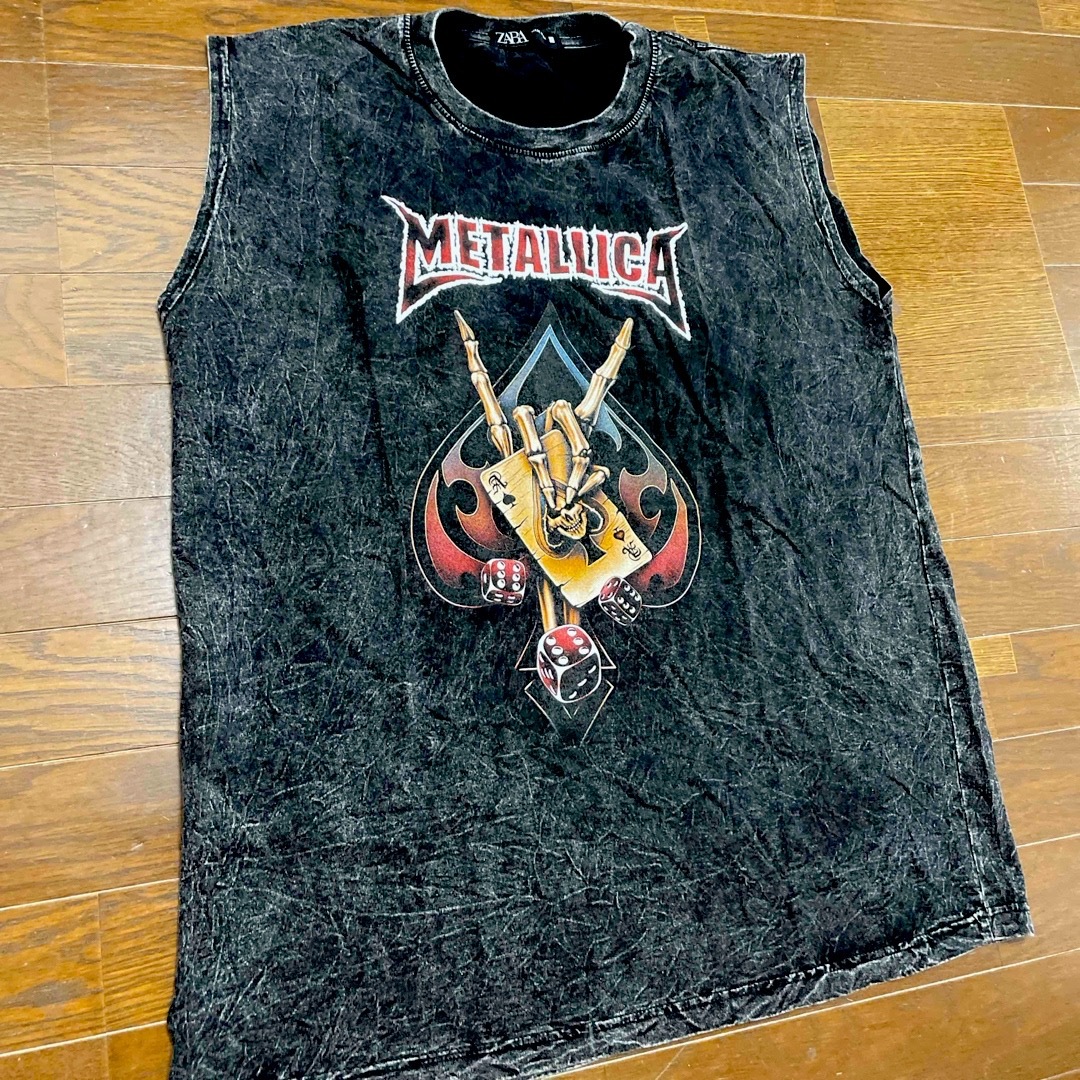 ムラ染めノースリーブUネックプリントシャツ "METALLICA" メンズのトップス(Tシャツ/カットソー(半袖/袖なし))の商品写真
