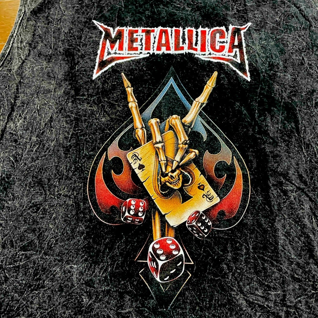 ムラ染めノースリーブUネックプリントシャツ "METALLICA" メンズのトップス(Tシャツ/カットソー(半袖/袖なし))の商品写真