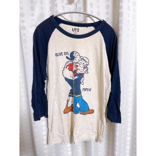 ユニクロ(UNIQLO)の人気商品【uniqlo×popeye】ポパイ/コラボ/７分袖 ラグラン/Tシャツ(Tシャツ/カットソー(七分/長袖))