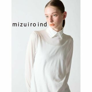 ミズイロインド(mizuiro ind)のmizuiroind ミズイロインド  シャツカラープルオーバー　ホワイト(カットソー(長袖/七分))