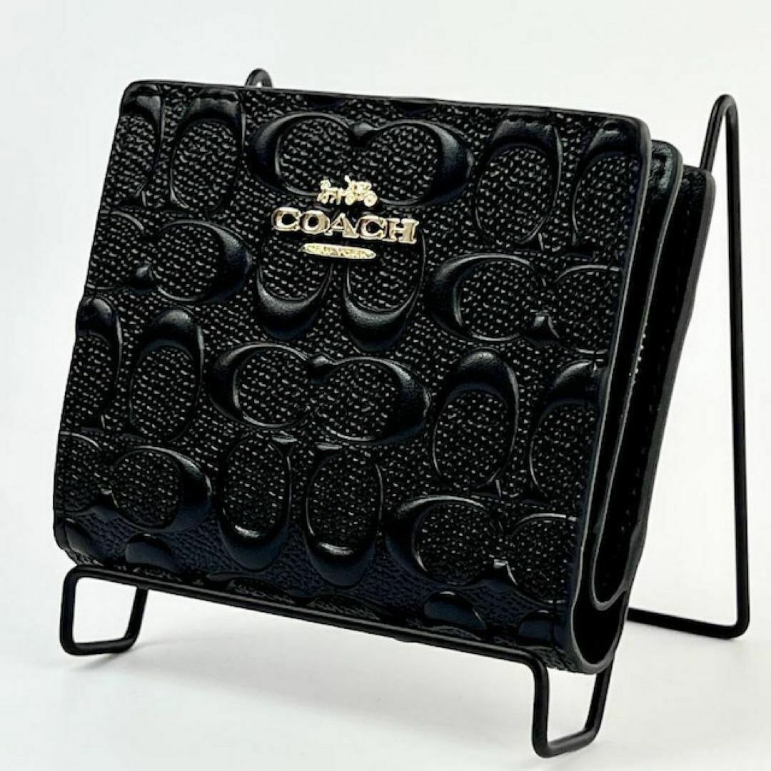 COACH(コーチ)の【セール中】新品未使用 COACH 財布 エンボス ブラック 黒 便利 仕事 レディースのファッション小物(財布)の商品写真