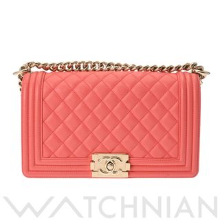 シャネル(CHANEL)の中古 シャネル CHANEL A67086 27番台 レディース ショルダーバッグ ボーイシャネル オレンジピンク系 /ゴールド金具 ラムスキン(ショルダーバッグ)