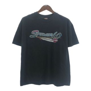 ハーレーダビッドソン(Harley Davidson)の00年代 USA製 HARLEY DAVIDSON ハーレーダビッドソン 半袖Ｔシャツ バイク ブラック (メンズ L) 中古 古着 Q6138(Tシャツ/カットソー(半袖/袖なし))