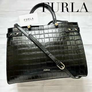 フルラ(Furla)の⭐️2way⭐️ FURLA ショルダーバッグ　LADY L本革　クロコ　現行(ショルダーバッグ)