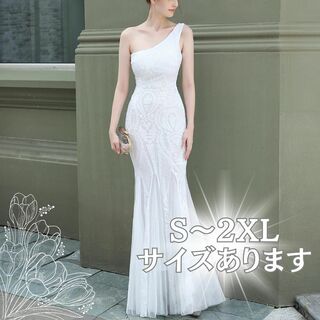 【新品未使用品】ウェディングドレス　結婚式　韓国風　二次会 ホワイト ワンショル(ウェディングドレス)