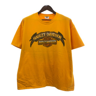 ハーレーダビッドソン(Harley Davidson)のHARLEY DAVIDSON ハーレーダビッドソン 半袖Ｔシャツ ロゴ イエロー (メンズ XL) 中古 古着 Q6143(Tシャツ/カットソー(半袖/袖なし))