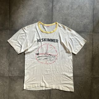 70s 999brand リンガーtシャツ USA製 ホワイト×イエロー(Tシャツ/カットソー(半袖/袖なし))