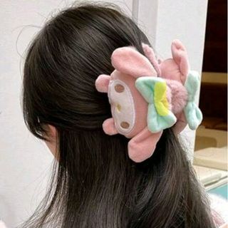 サンリオ マイメロディ ヘアアクセサリー ふわふわ ピンク(バレッタ/ヘアクリップ)