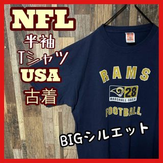 ネイビー メンズ NFL チームロゴ 2XL ゆるだぼ 古着 半袖 Tシャツ(Tシャツ/カットソー(半袖/袖なし))