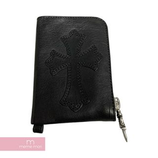 クロムハーツ(Chrome Hearts)のCHROME HEARTS Tiny Zip Wallet Cemetery Cross Patches クロムハーツ タイニージップウォレット セメタリークロスパッチ コインケース ダガージップ ブラック【240508】【中古-A】【me04】(折り財布)