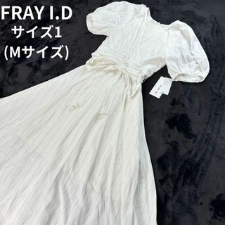 フレイアイディー(FRAY I.D)のフレイアイディー✨タグ付新品未使用 リネン混ワンピース サイズ1(Mサイズ)(ロングワンピース/マキシワンピース)