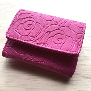 バラ　薔薇　ローズ　ピンク　三つ折り財布