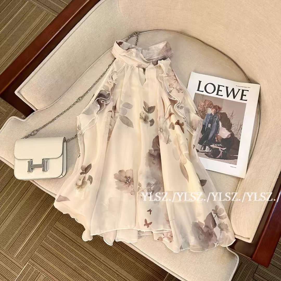 シフォン 花柄 スカート レディースのスカート(ロングスカート)の商品写真