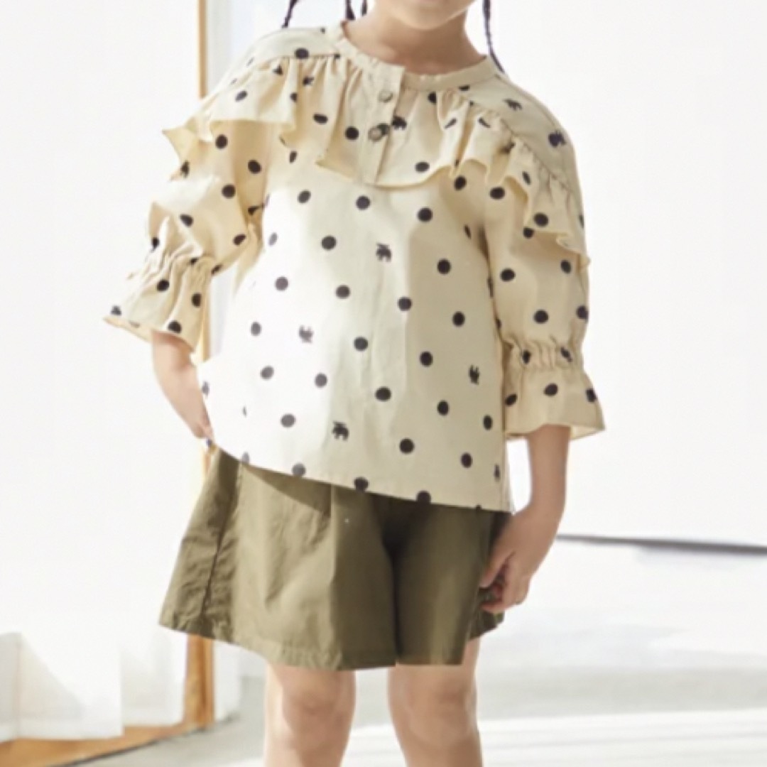 moz(モズ)のMOZ  キッズエルクドットプリントブラウス キッズ/ベビー/マタニティのキッズ服女の子用(90cm~)(ブラウス)の商品写真