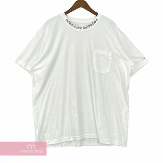 クロムハーツ(Chrome Hearts)のCHROME HEARTS Neck Logo Tee クロムハーツ ネックロゴTシャツ 半袖カットソー ポケT プリント ホワイト×ブラック サイズXL【240508】【新古品】【ne04】(Tシャツ/カットソー(半袖/袖なし))