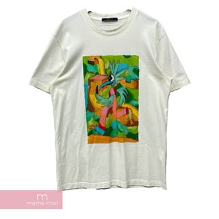 ルイヴィトン(LOUIS VUITTON)のLOUIS VUITTON 2021SS LV Friend Inside Out Label Tee RM211 ルイヴィトン LVフレンドインサイドアウトラベルTシャツ イラストプリント 鳥 バックロゴ ホワイト サイズL【240508】【中古-C】【me04】(Tシャツ/カットソー(半袖/袖なし))