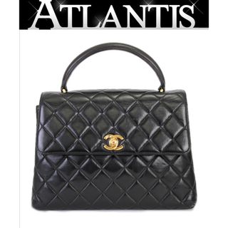 シャネル(CHANEL)のシャネル CHANEL マトラッセ トップハンドル ハンドバッグ ケリー型 スモール ラム 黒 G金具 【65190】(ハンドバッグ)