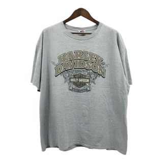 ハーレーダビッドソン(Harley Davidson)のHARLEY DAVIDSON ハーレーダビッドソン 半袖Ｔシャツ 大きいサイズ ロゴ グレー (メンズ XX-LARGE) 中古 古着 Q6151(Tシャツ/カットソー(半袖/袖なし))