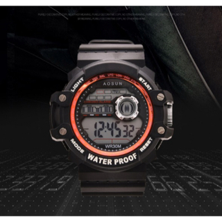 ◇T147 デジタル腕時計多機能 ボーイズ（キッズ）から大人まで 赤×黒(腕時計(デジタル))