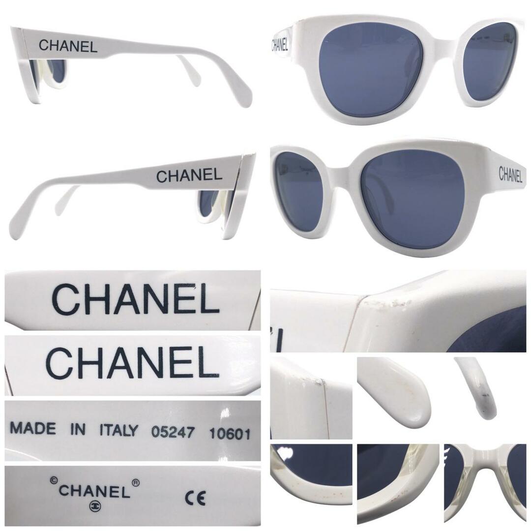 CHANEL(シャネル)の希少 CHANEL シャネル ヴィンテージ ホワイト 白 プラスチック 05247 10601 サングラス　 ウェリントン レディース 405724 【中古】 メンズのファッション小物(サングラス/メガネ)の商品写真