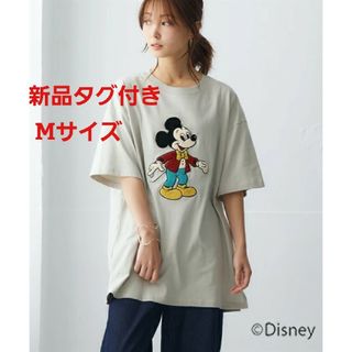 ディズニー(Disney)のディズニー  綿100％  さがら刺しゅう オーバーサイズＴシャツ ミッキー M(Tシャツ(半袖/袖なし))