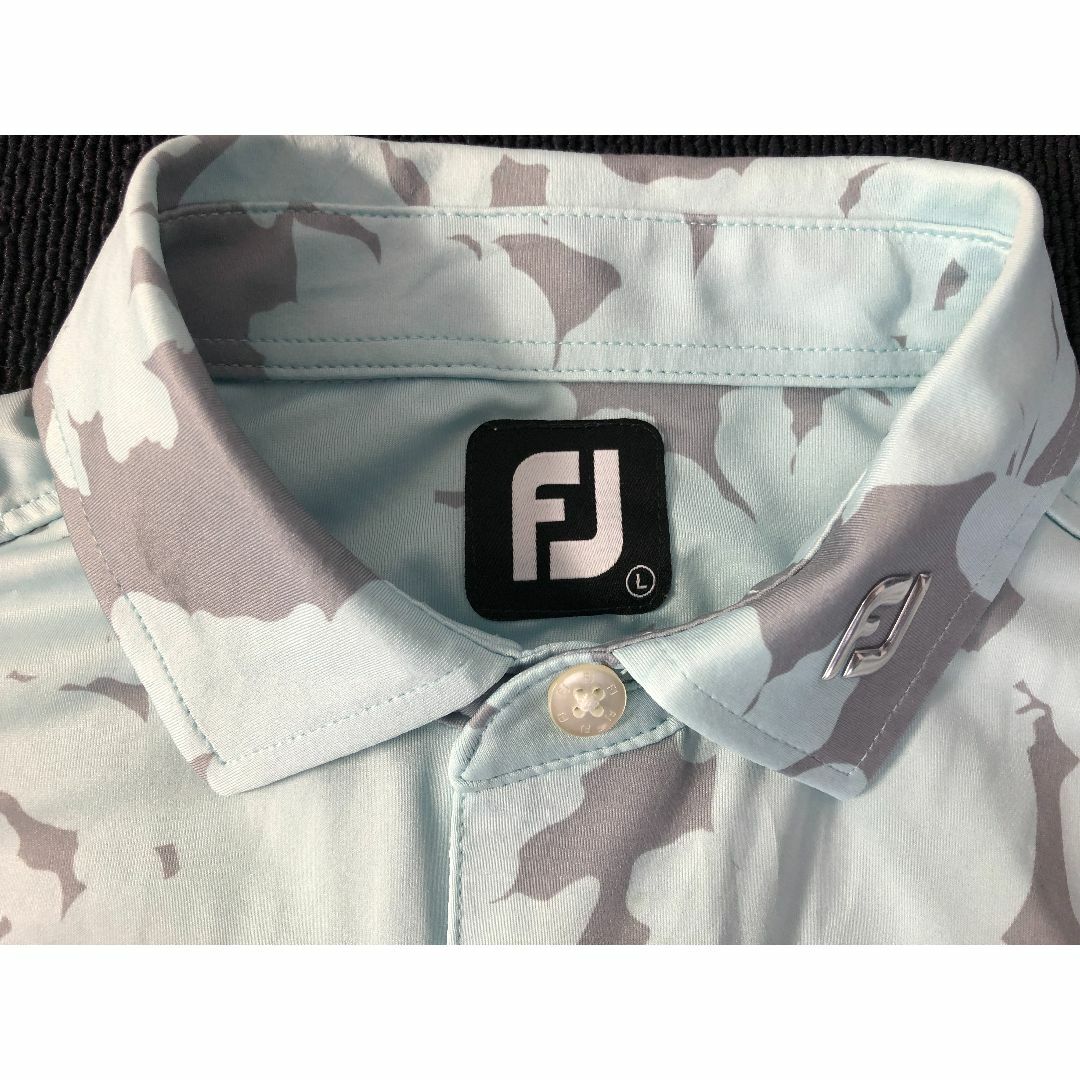 FootJoy(フットジョイ)の404-38-4 フットジョイ　メンズ　ゴルフシャツ　Lサイズ　水色 スポーツ/アウトドアのゴルフ(ウエア)の商品写真