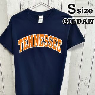 ギルタン(GILDAN)のUSA古着　GILDAN　Tシャツ　S　ネイビー　オレンジ　テネシー　プリント(Tシャツ/カットソー(半袖/袖なし))