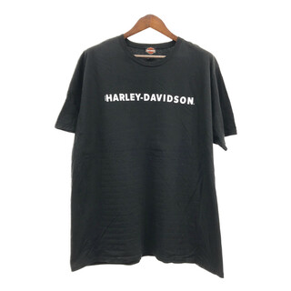 ハーレーダビッドソン(Harley Davidson)のHARLEY DAVIDSON ハーレーダビッドソン 半袖Ｔシャツ 大きいサイズ ロゴ ブラック (メンズ 3XL) 中古 古着 Q6160(Tシャツ/カットソー(半袖/袖なし))
