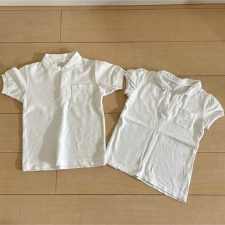 120 ポロシャツ 白 2点セット　幼稚園(Tシャツ/カットソー)