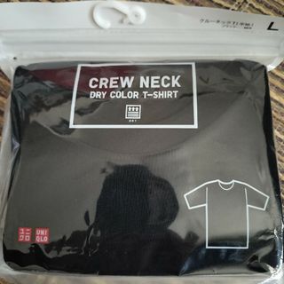 ユニクロ(UNIQLO)の59ユニクロドライカラーＴシャツブラック　クルーネック　Ｌサイズ未使用品2(Tシャツ/カットソー(半袖/袖なし))