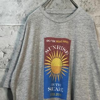 THE SQUARE ボックス 太陽 雰囲気 ビックサイズ Tシャツ(Tシャツ/カットソー(半袖/袖なし))