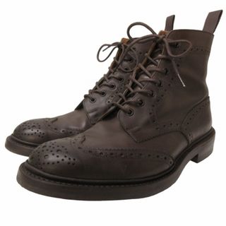 トリッカーズ(Trickers)のトリッカーズ ストウ カントリーブーツ ショート ウイングチップ 茶系 UK9(ブーツ)