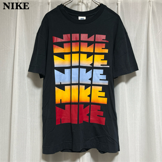 【極美品】80's復刻 名作 NIKE ゴツナイキ Tシャツ ブラック S