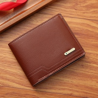 【新品】　財布　カードケース　2つ折り　シンプル　ブラウン　メンズ(折り財布)
