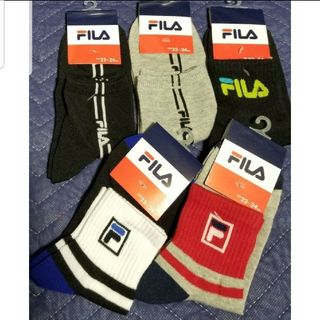 フィラ(FILA)のFILA　フィラ　22-24cm　ロゴ入　ソックス　靴下　５足セット①　新品(靴下/タイツ)