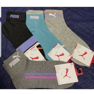 PUMA　プーマ　23-25cm　ロゴ入　ソックス　靴下　４足セット⑤　新品