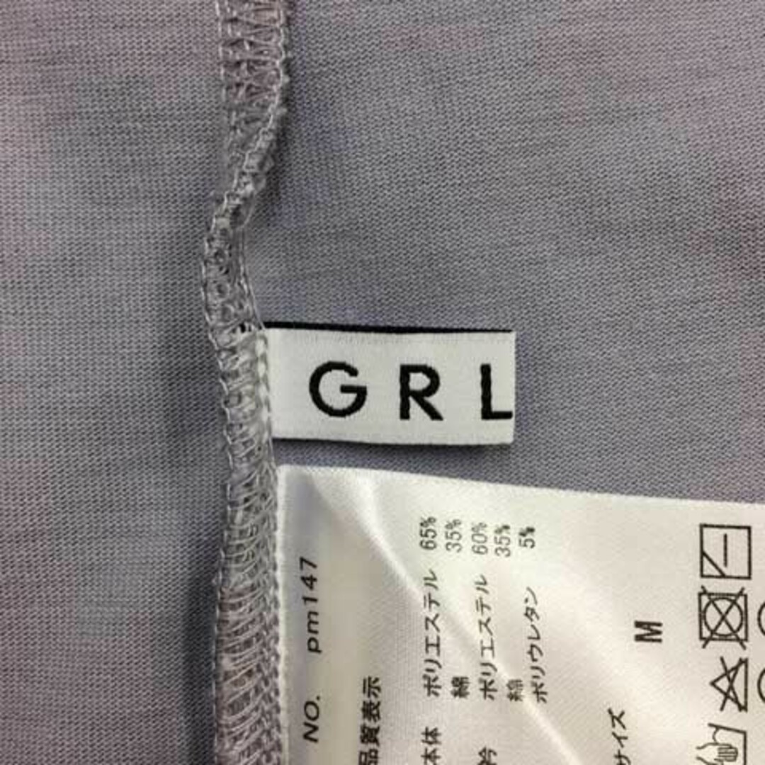 GRL(グレイル)のグレイル Tシャツ カットソー クルーネック 刺繍 ロゴ 半袖 M 紫 レディースのトップス(Tシャツ(半袖/袖なし))の商品写真